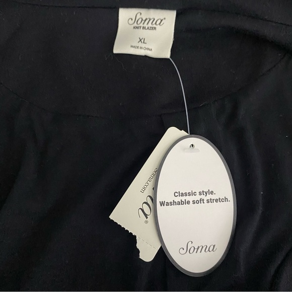 NEW Soma Divine Terry Knit Blazer Jacket XL Black Style Essentials 570237844 - Picture 7 of 15